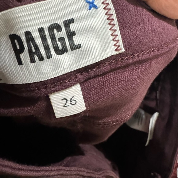Paige Pinot Noir Coated Verdugo Ankle Skinny Jeans Wine Size 26 NWT - Picture 8 of 12